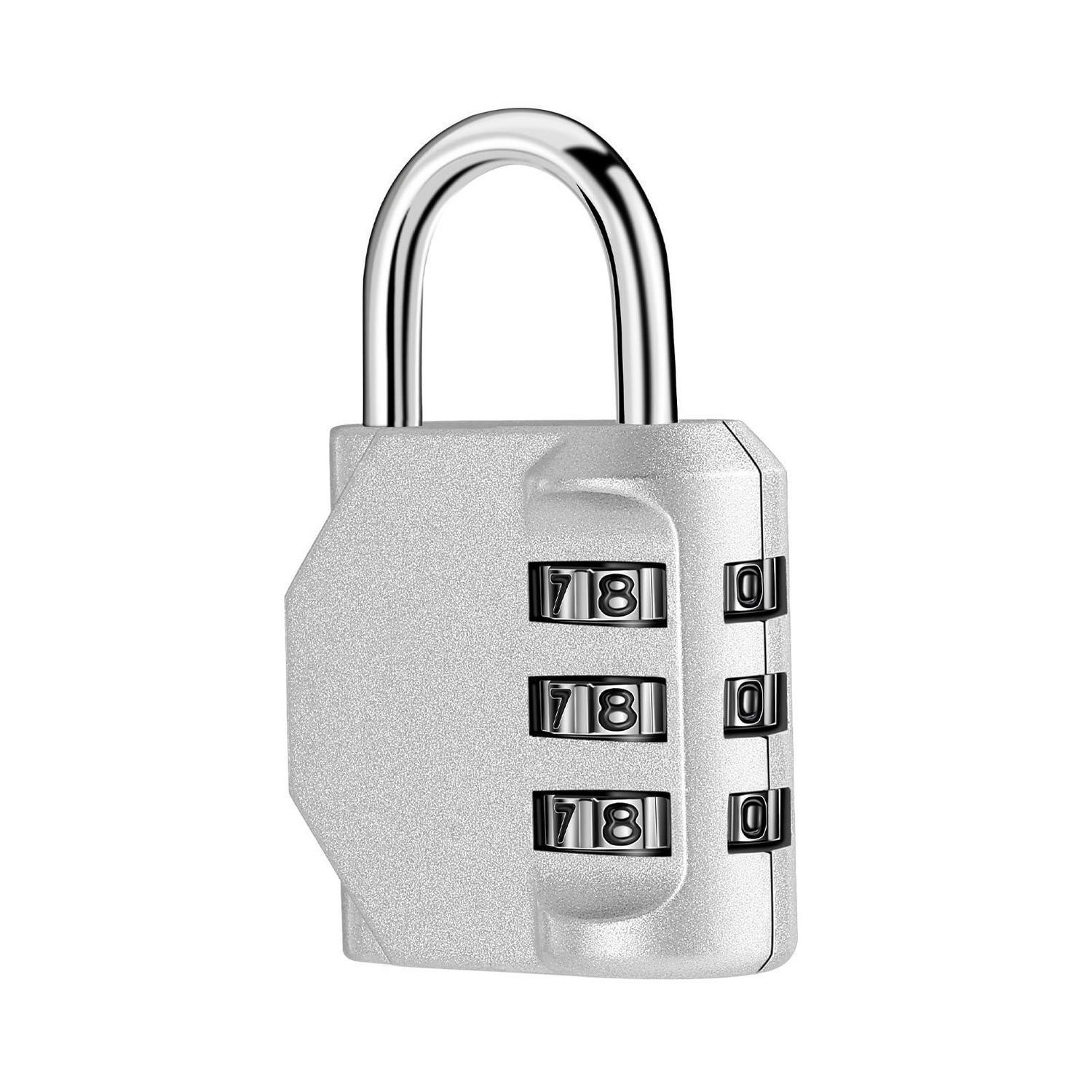 Zahlenschloss 3-stellig Silber Für Koffer, Rucksack, Spind, Robust & Kompakt
