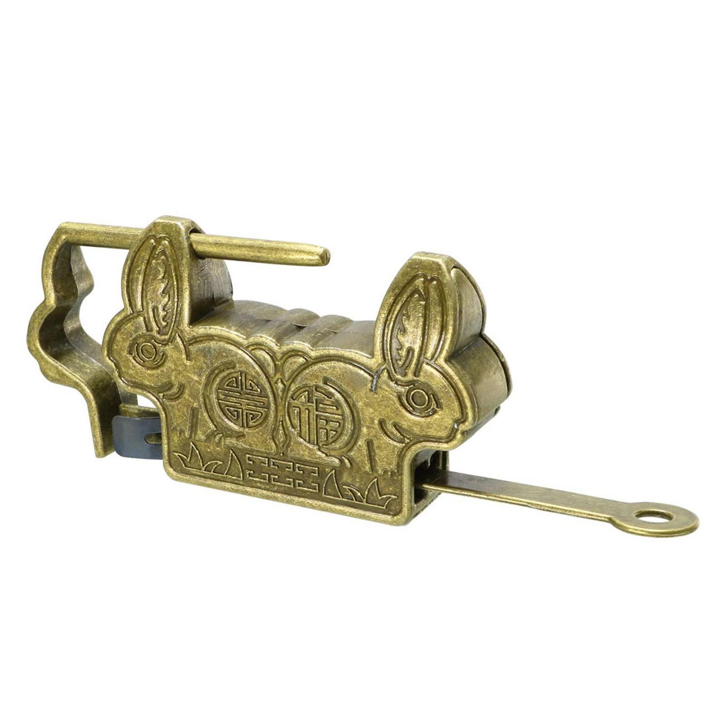 Vorhängeschloss 60mm Messing-optik Im Chinesischen Stil Mit Schlüssel Für Schubladen & Boxen