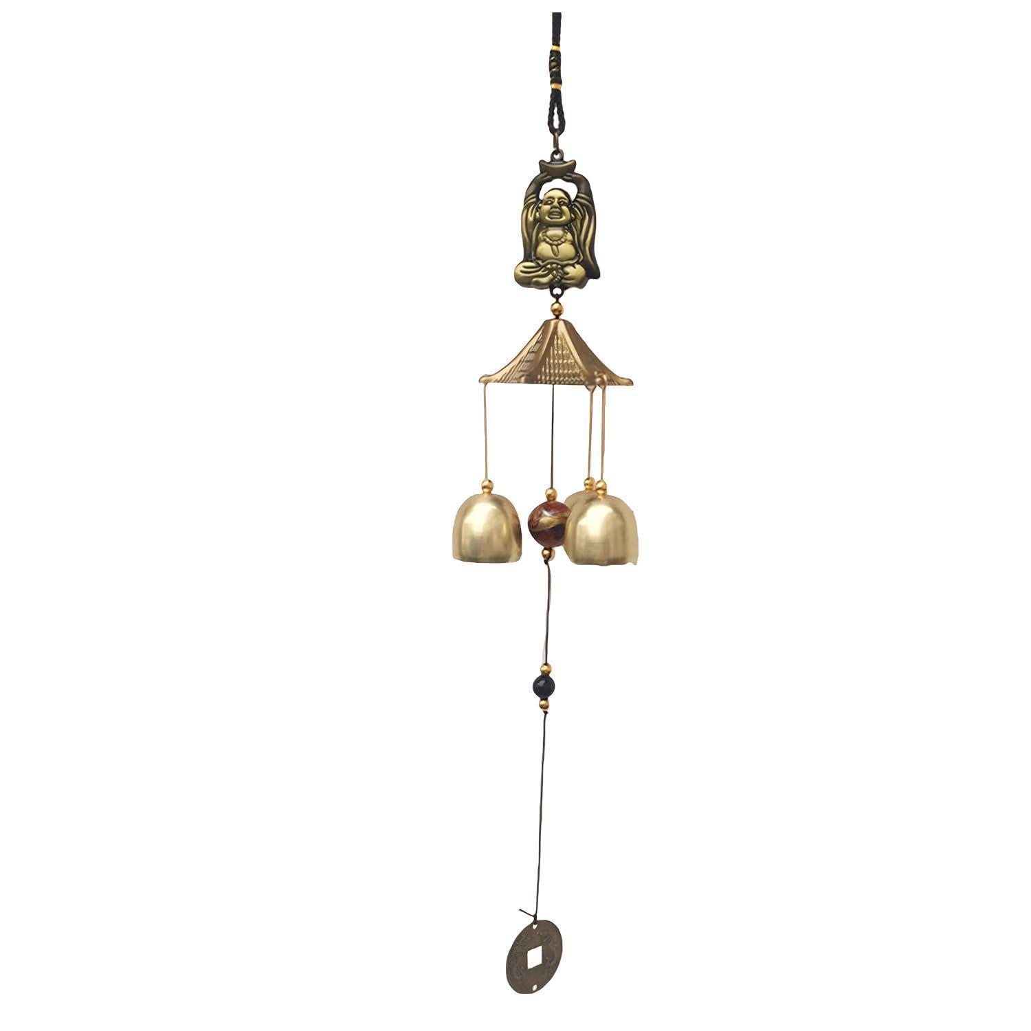 Feng Shui Windspiel Mit Buddha, Vintage Metall, Glücksbringer Für Garten & Haus