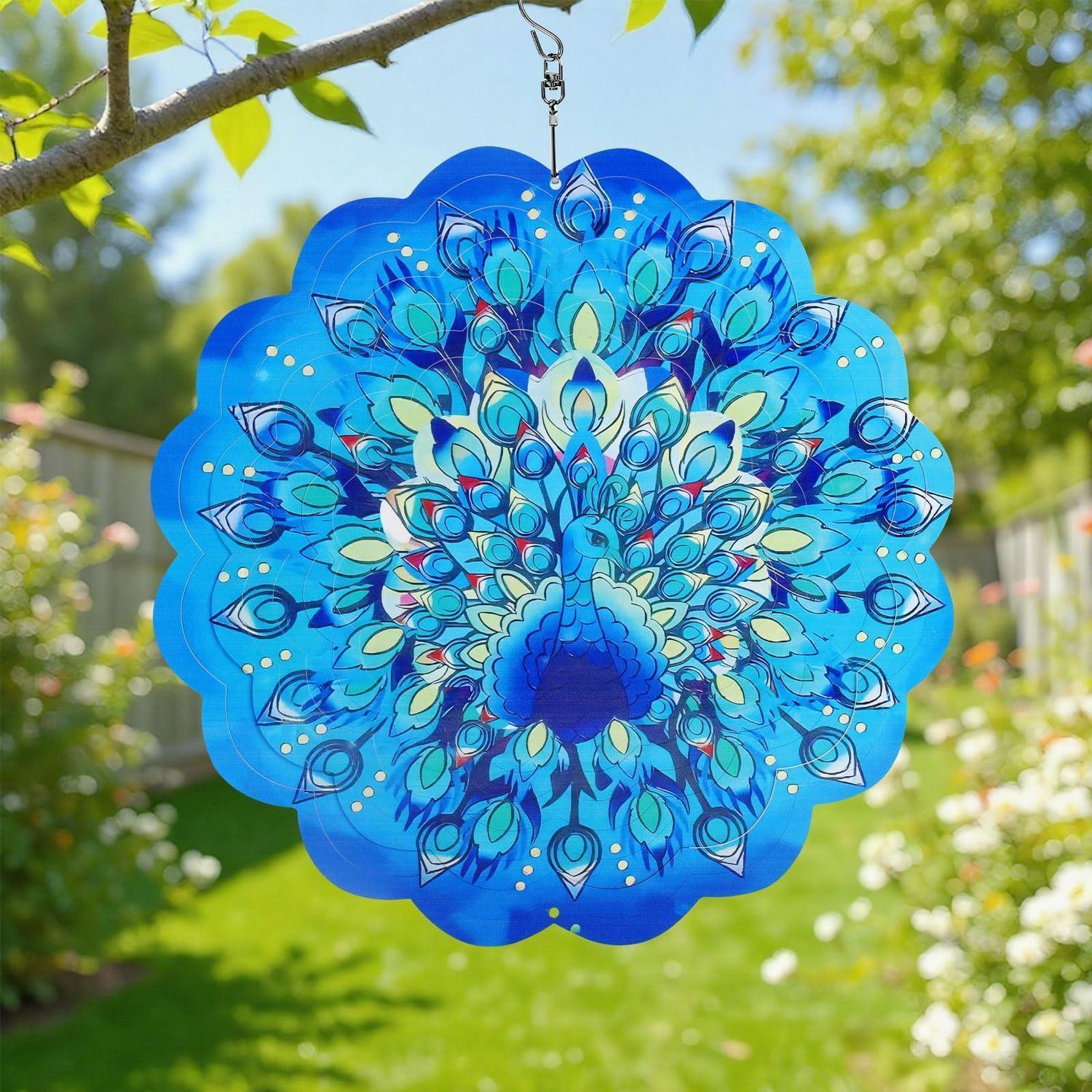 3d Windspiel Pfau 12 Zoll Für Garten & Balkon, Wetterfest, Hängedeko