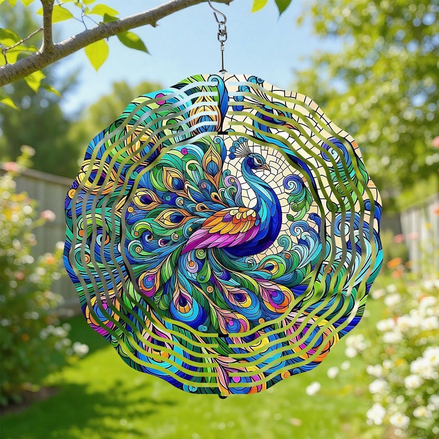3d Windspiel Pfau Für Garten & Balkon, Wetterfest, 30 Cm