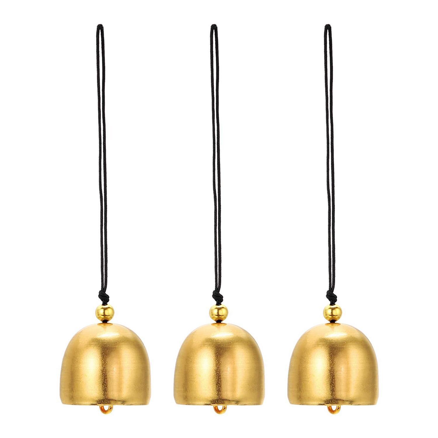 Windspiel 3 Stück Metall Retro Chinesische Glocken Gold Schwarz Für Garten & Außen