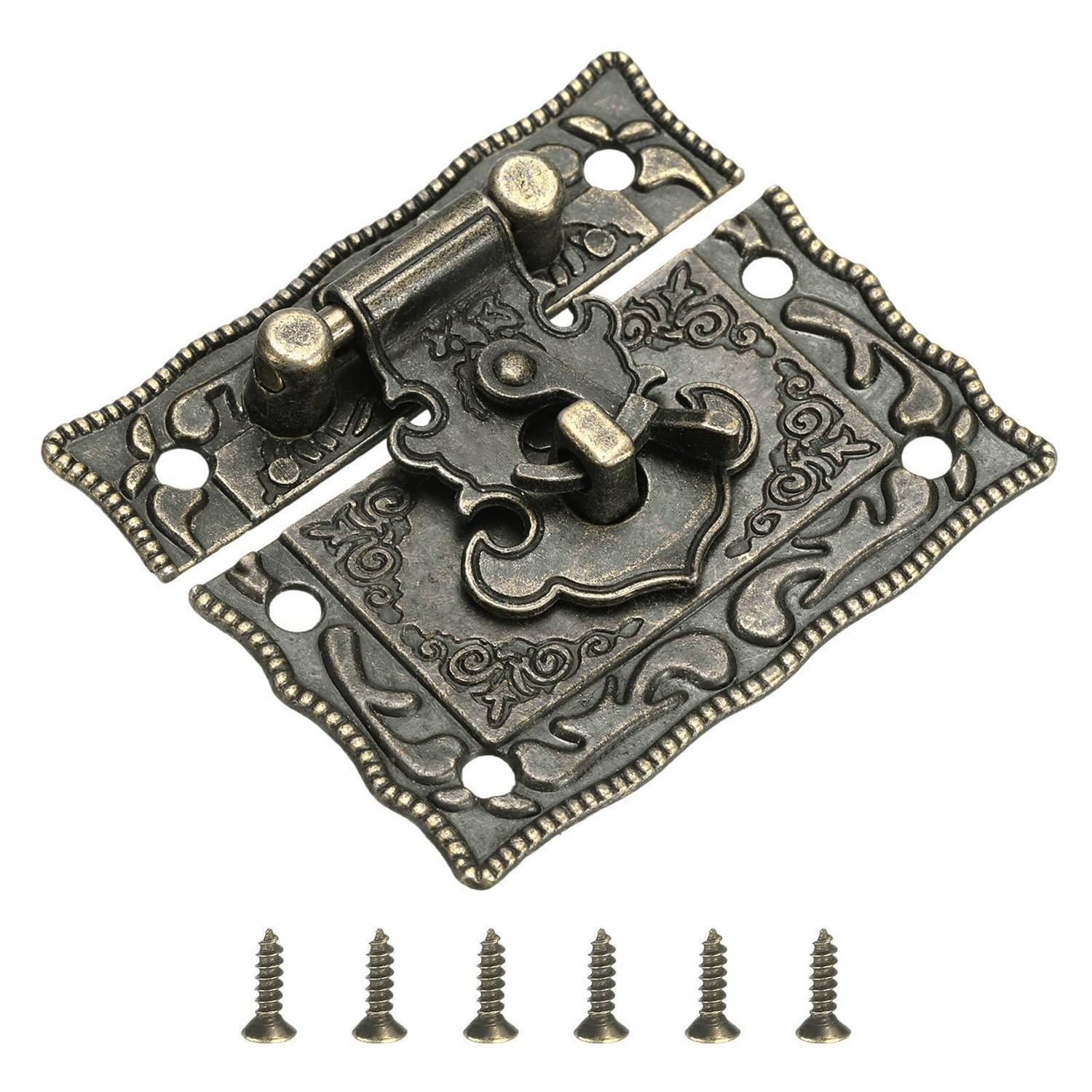 Antiker Haspelverschluss 43x51mm Aus Zinklegierung Mit Schrauben Für Schmuckschatulle Koffer Werkzeugkasten Holzkiste Bronze