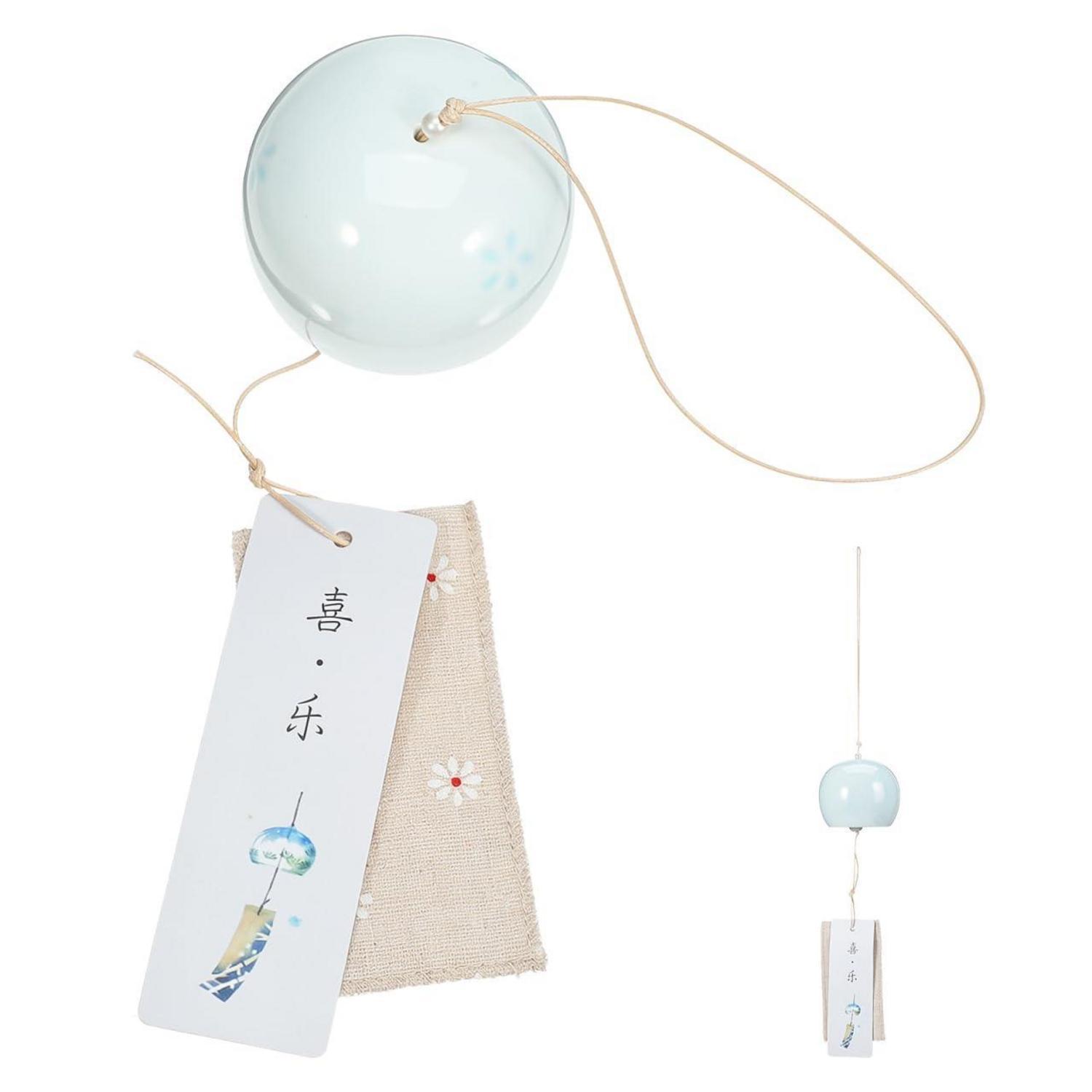 Japanisches Windspiel Keramik Kirschblüte, Glücksbringer Für Haus & Garten, Beruhigender Klang