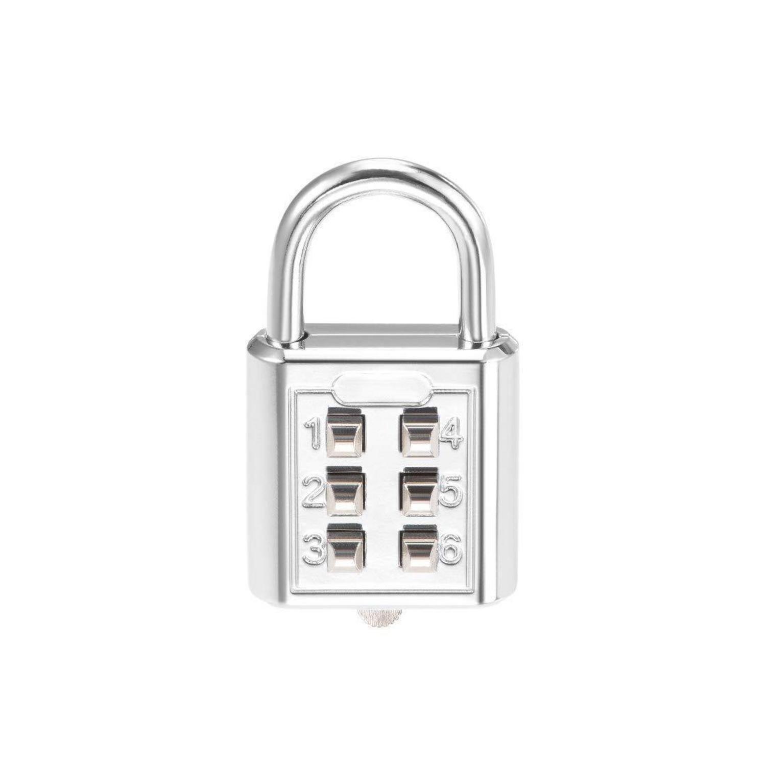 Zahlenschloss 6-stellig Silber Mit 3-stelligem Mechanismus Für Schließfächer