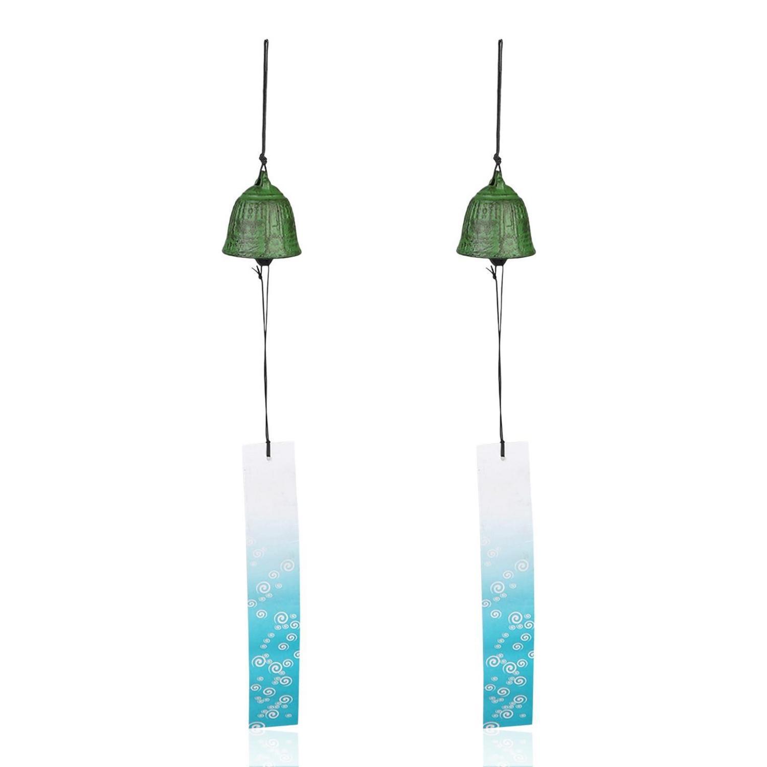 2er Set Japanische Windspiele Gusseisen, Glücksbringer Für Garten & Fenster