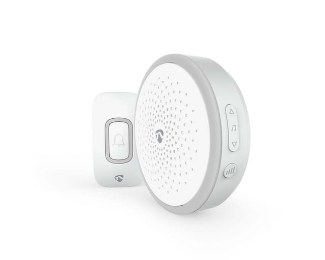 Nedis Drahtloses Türklingel Set / Batteriebetrieben / 4.5 V Dc / 1x Cr2032 / Lautstärke: 80 Db / Signalreichweite: 150 M / 60 Melodien / 1 Empfänger / Weiss