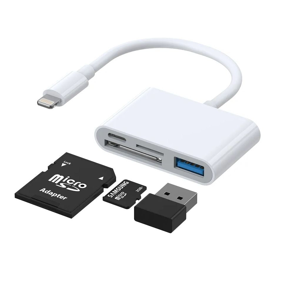 4 In 1 Lightning Auf Usb A Sd Tf Lightning Wei