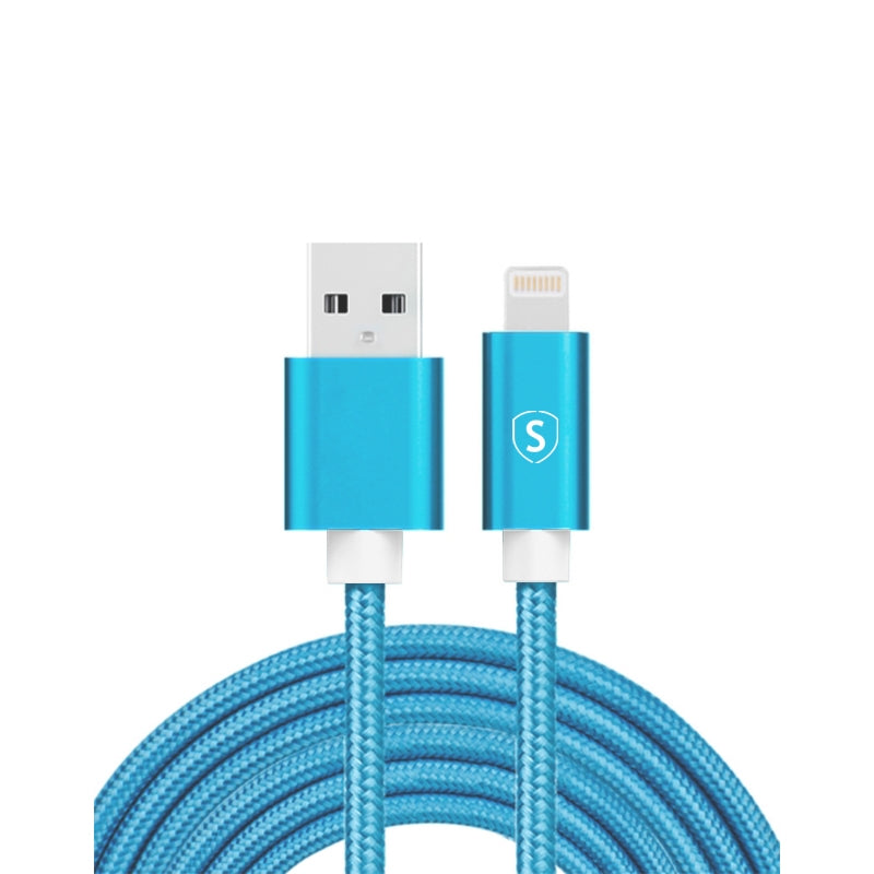 Usb Auf Lightning Kabel 2 4 A 2 M Nylon Blau