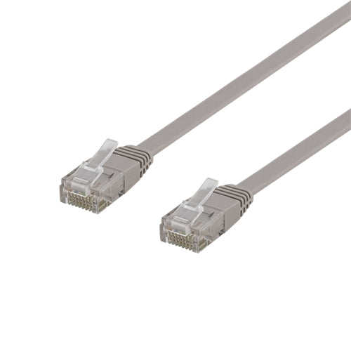 Deltaco Flaches Cat6 Netzwerkkabel 3 M Grau