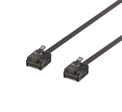Deltaco Cat6a Patchkabel Flach 0 3m Schwarz