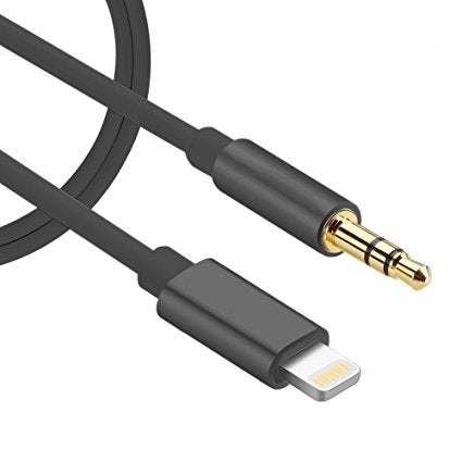 Lightning Auf Aux 3 5 Mm Audiokabel 1 M Schwarz