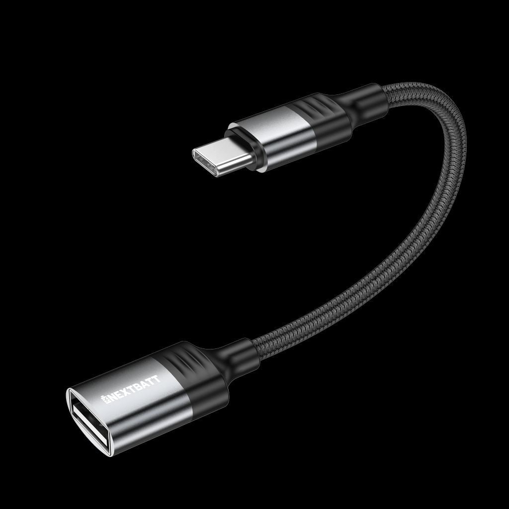Nextbatt Usb C Auf Usb A Otg Adapterkabel Schwarz Grau