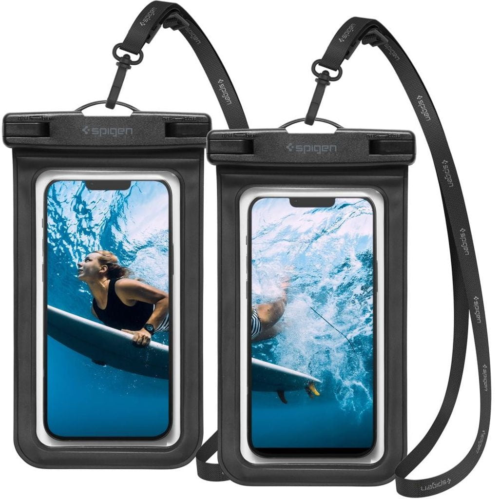 Spigen A601 Universal Wasserschutzh Lle 2er Pack Schwarz