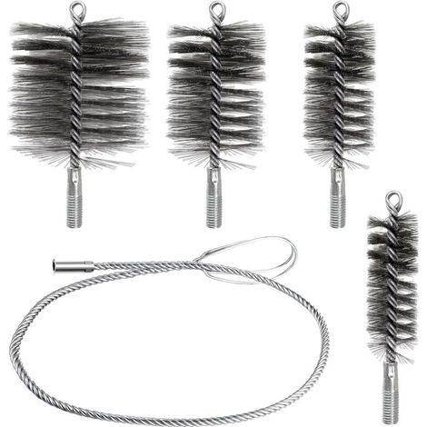 4-teiliges Schornsteinfeger-set Mit Starken Borsten, Sehr Einfach Zu Bedienen, Ofenrohrbürste Zur Rohrreinigung Und Rostentfernung, Pelletofen-schornsteinfeger-set 30 Mm, 50 Mm, 80 Mm, 150 Mm (1)