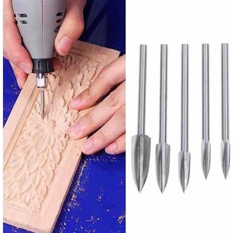5 Stück Gravierwerkzeuge Aus Stahl Für Holzschnitzerei, Schnitzbohrer, Werkzeug Zur Wurzelbearbeitung In Der Holzverarbeitung