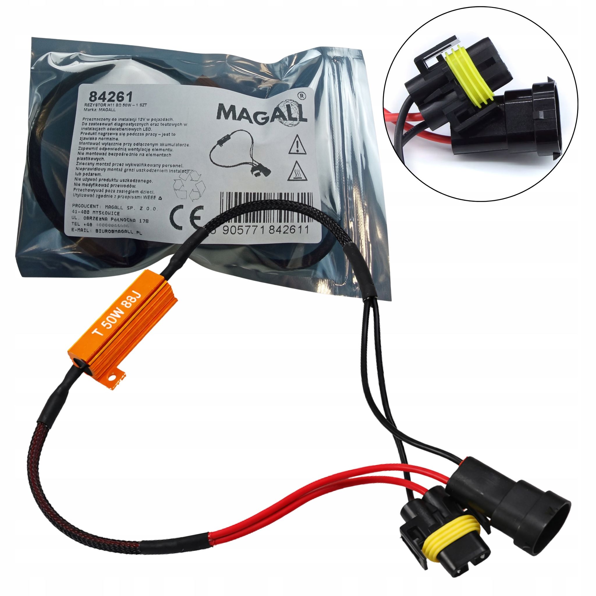 Canbus-widerstand H11 8 Ohm 50 W 12 V - Plug&play Led-magnetkugeladapter