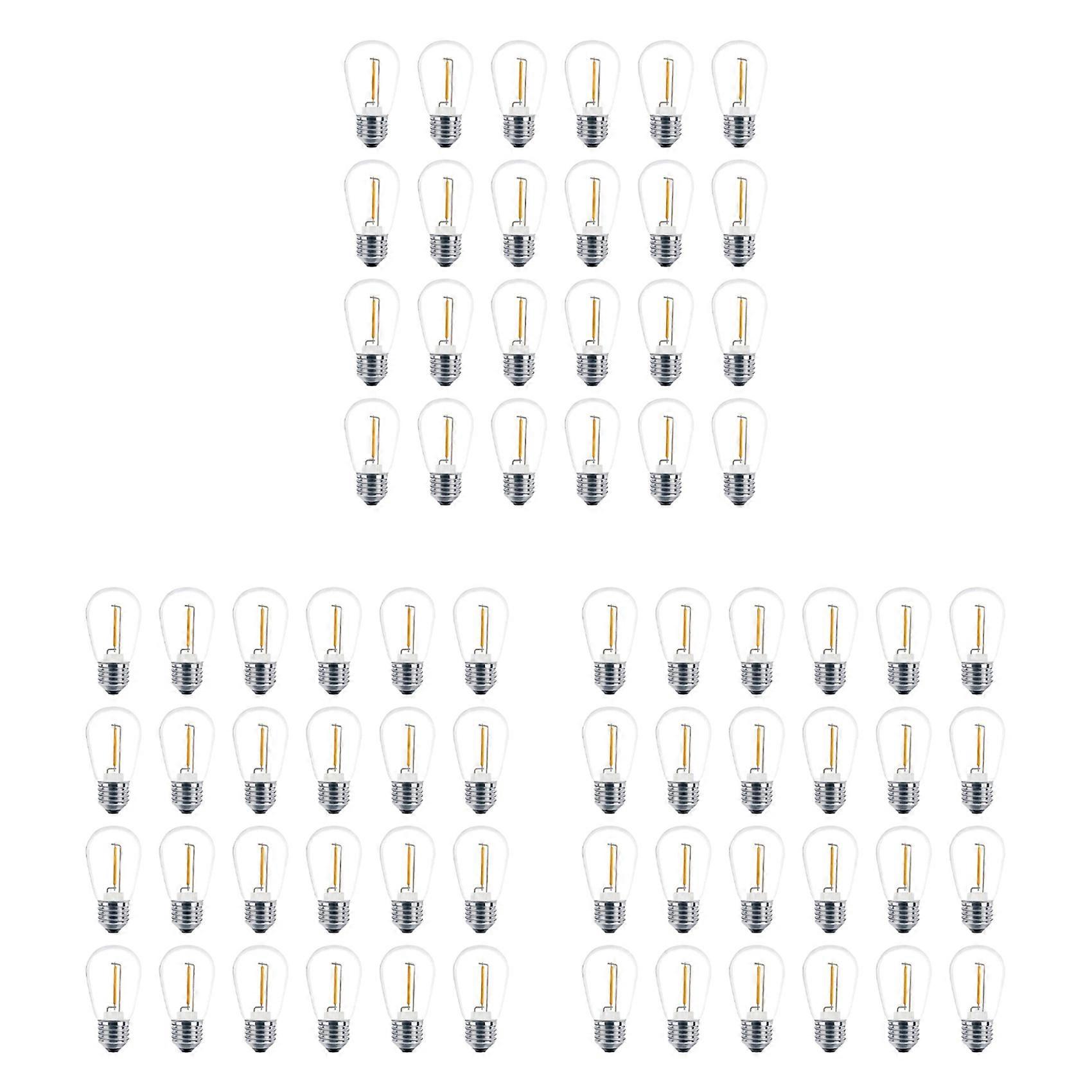 Lot De 72 Ampoules Led S14 De Rechange 3v, Incassables, Pour Guirlandes Lumineuses Solaires D'Extérieur, Blanc Chaud