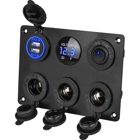 Crea – 12-v-zigarettenanzünder-verteiler – 3 Steckdosen-zigarettenanzünder-splitter – Duale 12-v-4,2-a-usb-buchse – Led-digitalvoltmeter