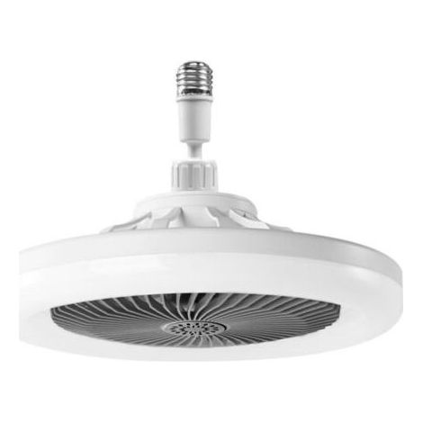 Deckenventilator Mit Licht, Geräuschloser Deckenventilator, E27-led-deckenleuchte Mit Dimmbarkeit, 3 Geschwindigkeiten, Timer (grau) [energieklasse A]