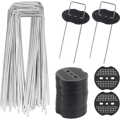 Galozzoit – Set Mit 40 U-förmigen Gartenpfählen – Verzinktes Metall 15 X 4 Cm – Befestigung Von Mulchplane Und Bodenplane – Rostbeständig – 40 Stück