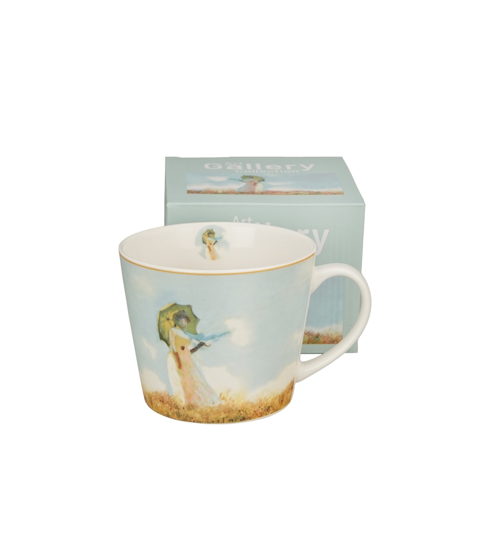 Einfacher Porzellanbecher 600 Ml - Frau Mit Regenschirm (claude Monet)