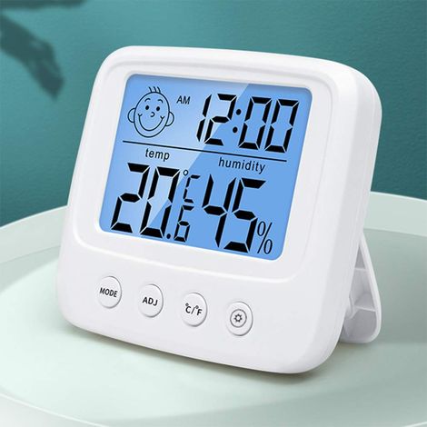 Hochpräzises Digitales Innen-hygrometer-thermometer, Temperaturmonitor Und Hygrometer, Thermo-hygrometer-komfortanzeige Mit Hintergrundbeleuchtung, Uhr Und Funktion /
