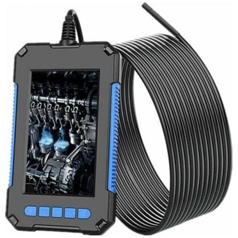 Industrieendoskop, 1080p-hd-kamera, 4,3-zoll-bildschirm, 5,5-mm-wasserdichte Schlangenkamera, Mit 6 Led-leuchten, Halbstarres Kabel – Blau