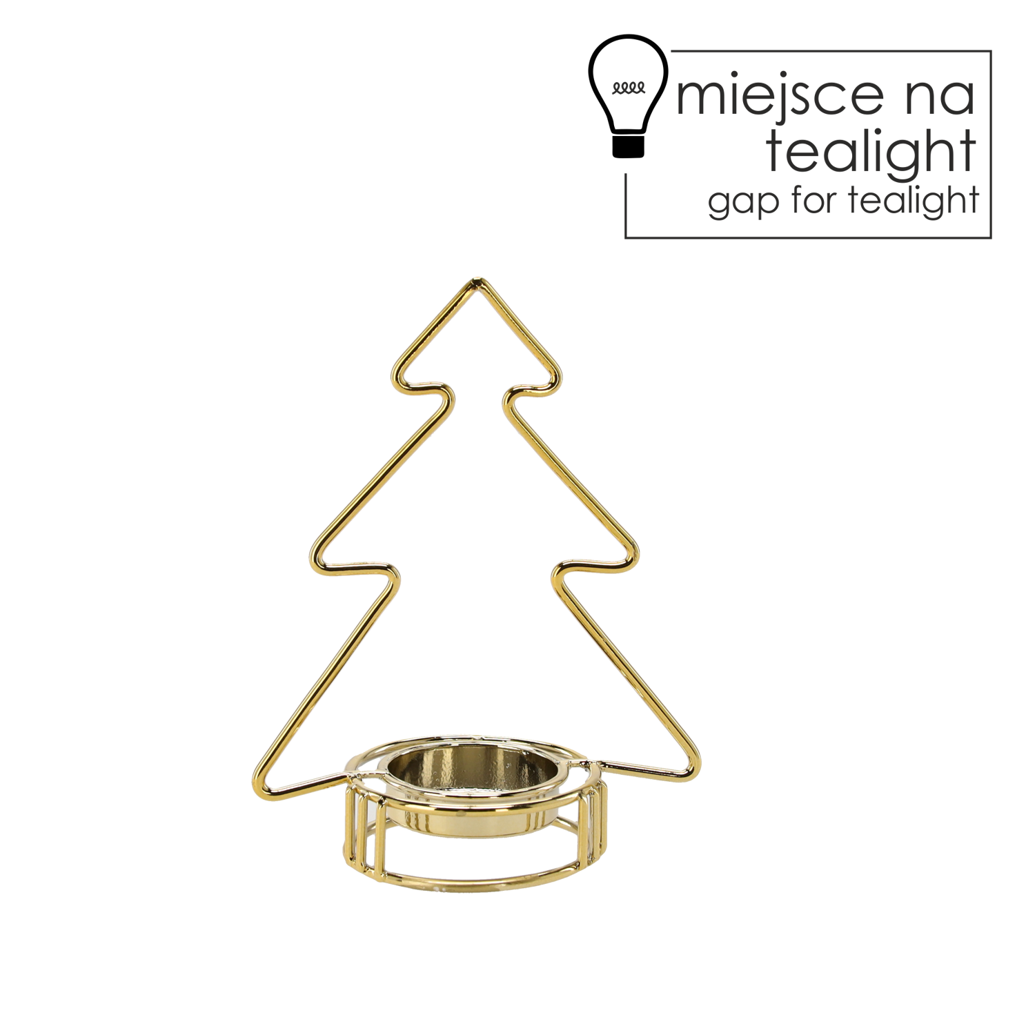 Teelichthalter Aus Metall, Goldfarben, Weihnachtsbaum-motiv, 14,7 Cm