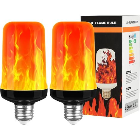 Led-flammen-glühbirne, 3 W, E27, Flammeneffekt-glühbirne, 1400 K, 3 Beleuchtungsmodi, Dekorative Atmosphärenlampen Für Zuhause, Garten, Bar, Halloween, Weihnachten (2 Stück) [energieklasse G]