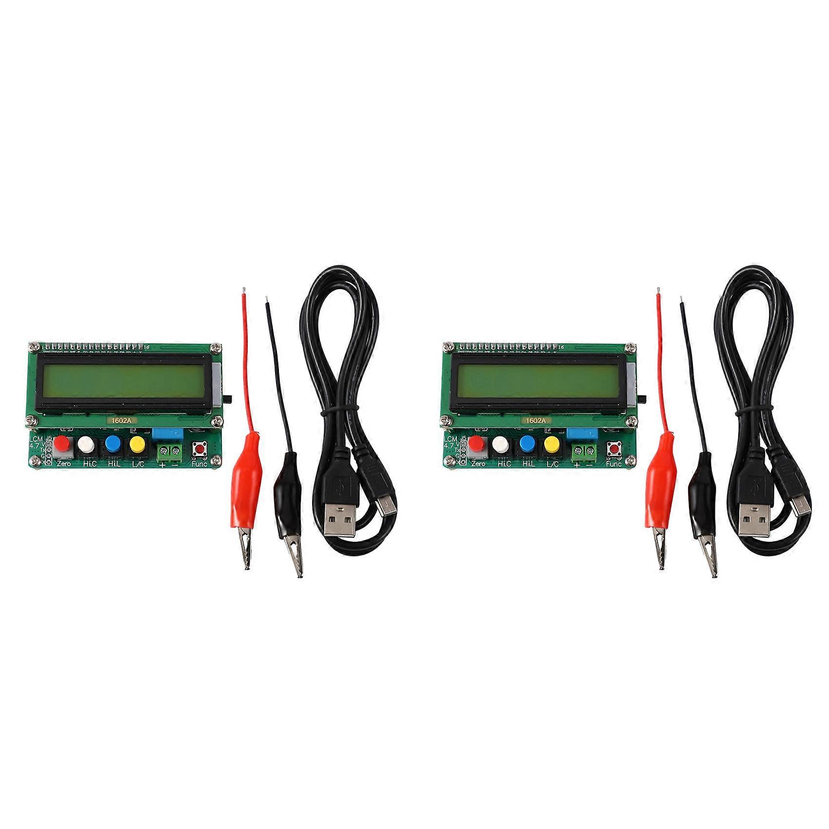 2x Lc100-a Testeur De Condensateurs/inductances Numérique Lcd Haute Précision, Fréquence 1 Pf-100 Μf + Pince De Test