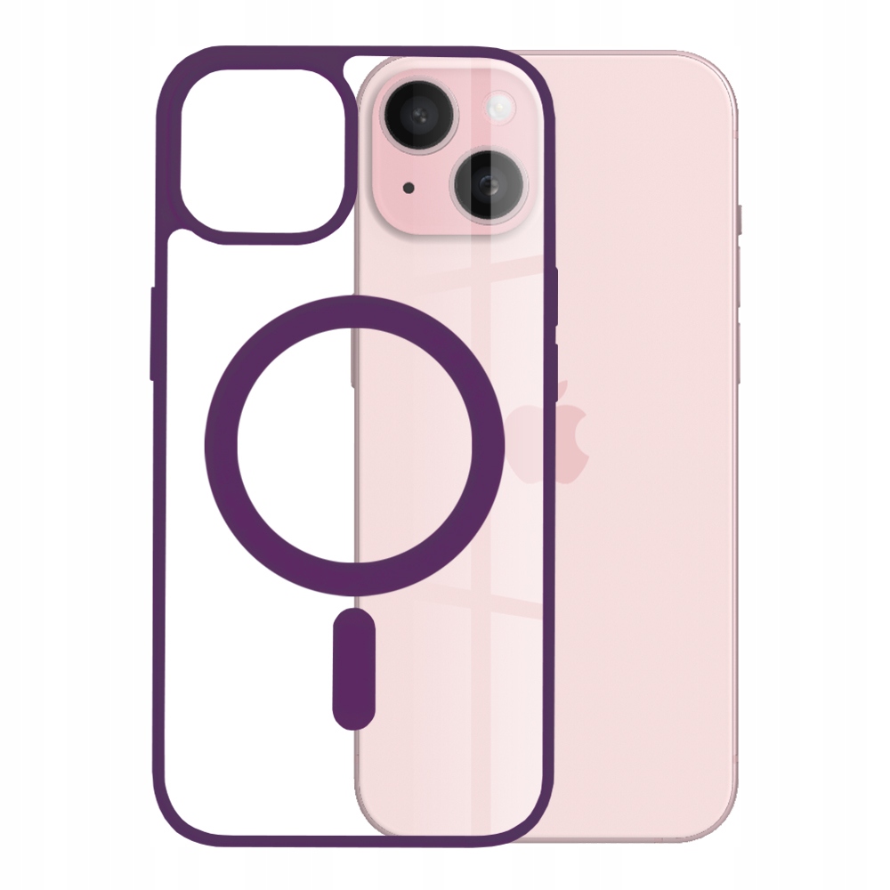 Magsafe Hülle Für Iphone 15 Lila Tpu Pc Schutz Transparent