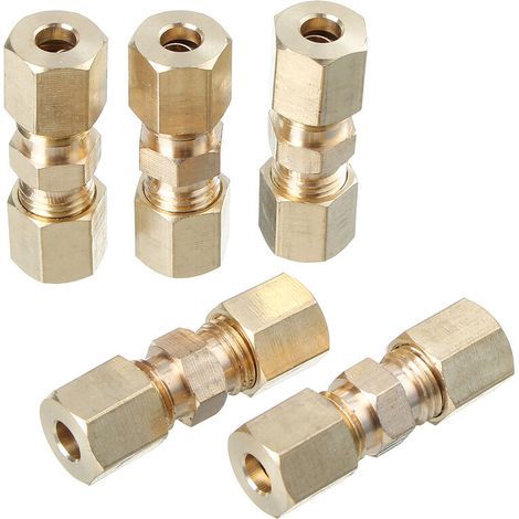 Messing-kompressionsverschraubung 3/16 Zoll, 5 Stück, Gerade Anschlüsse Für Hydraulische Bremsleitungen. Professionelle Installation Empfohlen