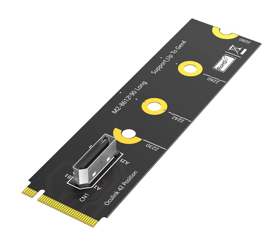 Oculink Adapter M.2 Nvme Pcie 4.0 8612 Key M Sff-8611 Sff-8612