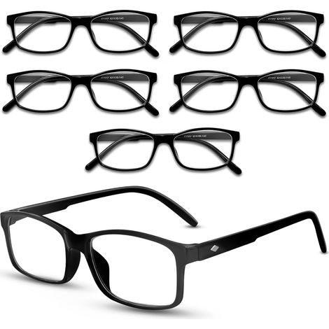Set Mit 6 Lesebrillen Für Männer Und Frauen, Comfort Vision-lesebrille, Anti-blaulicht, Stilvolle Quadratische Leser, Leichte Rahmenlupen, +1,5, 2,0, 2,5