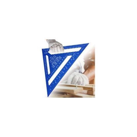 Sonderangebot: Multifunktions-zimmermannswinkel 180 Mm, Metall-aluminium-lineal, Lineal, Winkelmesser, Führungswinkel 45 90 Grad, Zimmermannswerkzeuge, Anreißwerkzeug, Holzzimmermannsführung – Blau –