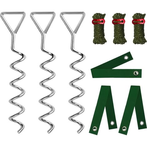 Spiral-baumpfahl-set, Robuste Stütze Und Befestigung, 40 Cm, 9-teilig, Militärgrünes Baumbefestigungssystem