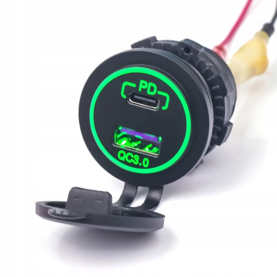 Usb-c+a Qc 3.0 Pd-ladegerät Grün 36w Für Integriertes Schnellladen