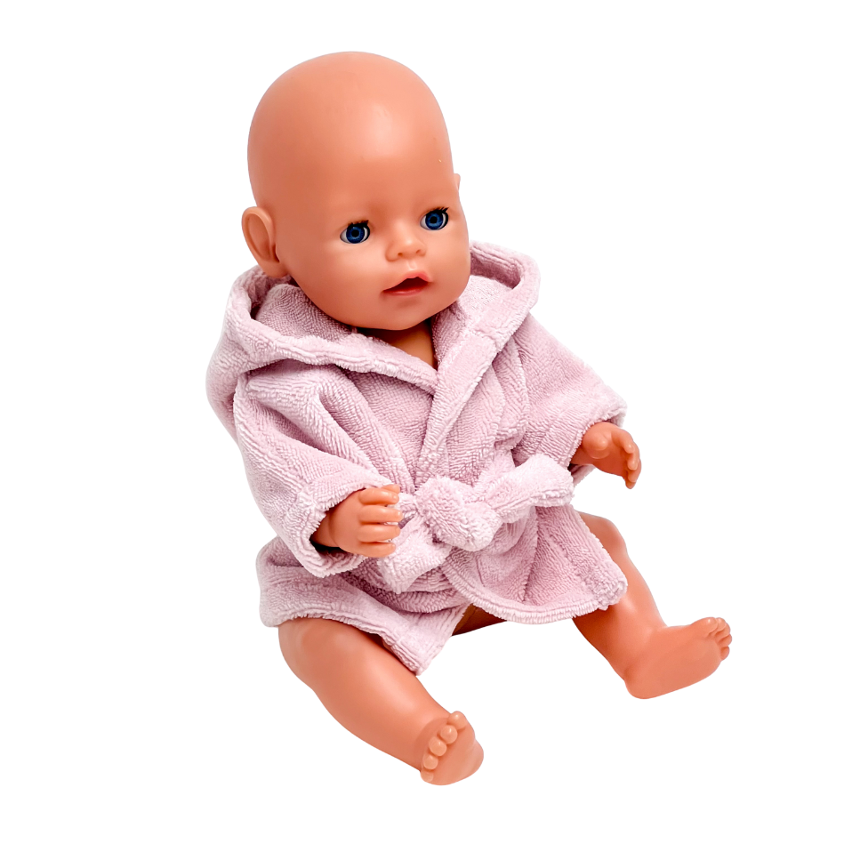 Frotteebademantel Für Baby Born Puppe (42-43 Cm), Puderrosa Oder Beige