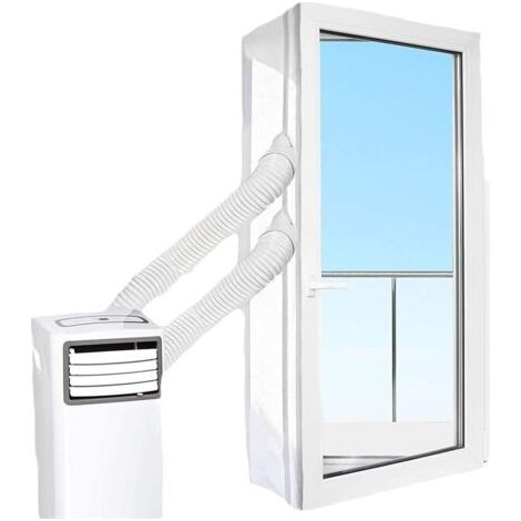 Zwei Doppelt Verglaste Fenster Mit Dichtungsstoff, Klimaanlagen-deflektor, Beweglicher Klimaanlagen-deflektor, Klimaanlagen-dichtungsstoff, 4 Meter Doppelrohr.