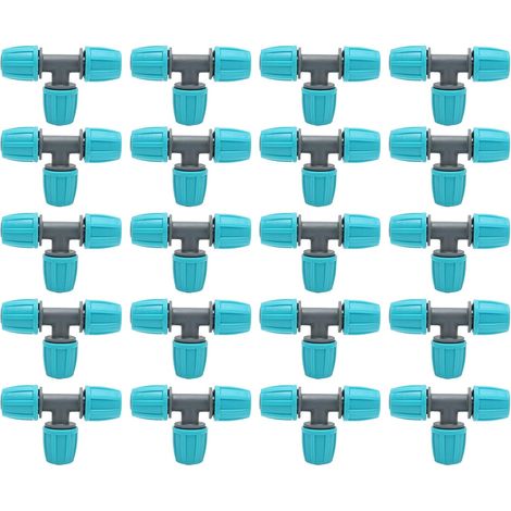 20 Stück 16 Mm Pe-t-rohrverbinder Gartenbewässerungsrohrverbinder T-verbinder Für Garten, Hof, Pflanzenbewässerung
