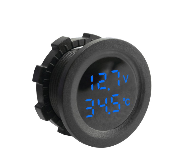 Thermometer Und Voltmeter 2 In 1 Blau