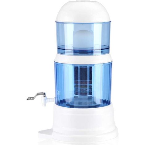 Filterkanne Mit Wasserhahn, 16l Trinkwasserspender, Gefilterter Wasserspender, Wasserfilterstation Zur Reduzierung Von Kalkablagerungen,