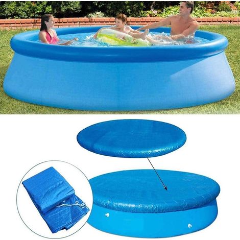 Schwimmbadabdeckung, Runde Schwimmbadschutzabdeckung, Langlebige, Staubdichte Schwimmbadabdeckung Für Oberirdische Schwimmbäder, 244 Cm (8 Fuß)
