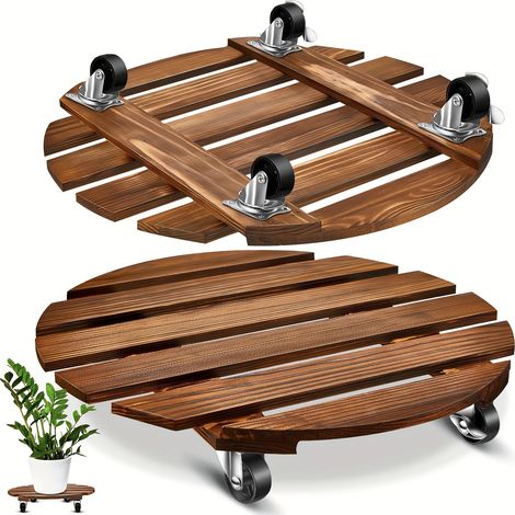 1 Packung 13,8 Zoll Robuster Pflanzenständer Mit Feststellbaren Rollen – Rollender Pflanzenwagen Mit Rädern 25256,5 Cm