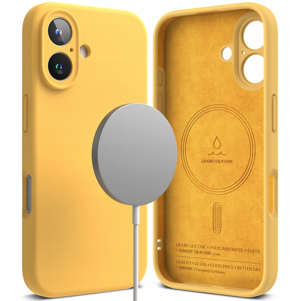 Ringke Hülle Für Apple Iphone 16 Plus, Silikon, Magnetisches Magsafe-gehäuse – Gelb