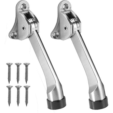 2-teiliger Türstopper, Verhindert Das Zuschlagen Der Tür, Türstopper-türunterstützung, Mit Weichem Gummipuffer Und Schrauben – Zinklegierung – 12,6 Cm
