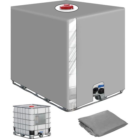 Abdeckung Für 1000l Ibc-tank, Regenwassersammlerabdeckung Mit Transparenter Folie, Anti-uv, Anti-staub-abdeckung, Graue Tankschutzabdeckung (116 X 100 X 120 Cm)