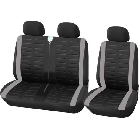 Autositzbezüge, Universell Passend Für Die Meisten Lkws, Vans, Busse, Vordersitz 1 + 2 (3-sitzer). Universelle Sitzbezüge, Kompletter Bezug Aus Waschbarem Stoff, Grau