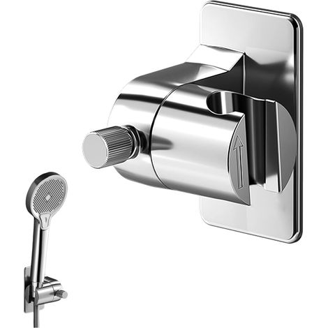 Duschkopfhalter Ohne Bohren, Abs-duschkopfhalter, Selbstklebender Badezimmer-duschhalter, 360° Verstellbarer Duschhalter, Für Zuhause, Hotel Und Schlafsäle